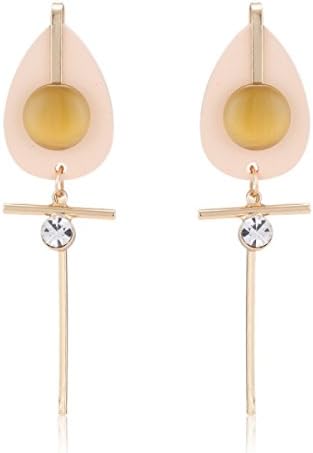 CHENGYUXUAN 925 Silver Needles Acrylic 4 Colors Hand Paint Metal Electroplating Rose Gold Platinum Earrings Earrings Earrings,D-OneSize