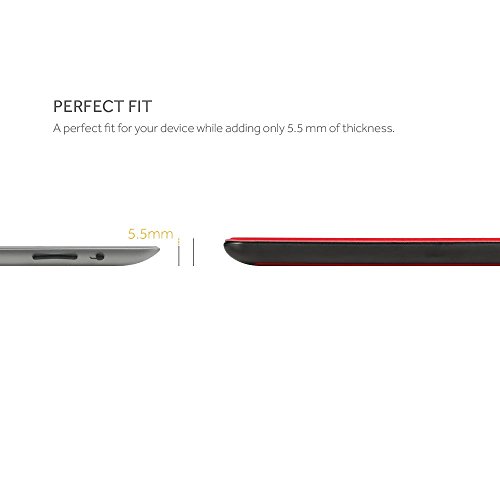 EasyAcc GOLD iPad 4 Hülle Schutzhülle Etui Tasche für Apple iPad 2/3/4 Smart Case Cover mit eingebautem Magnet für Einschlaf/Aufwach – Red - 3