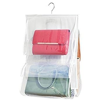 mDesign Handtaschen Ablage – hängender Stoffschrank mit Sichtfenstern