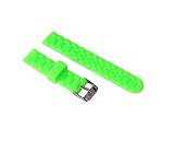 FERZA Home 16mm Silikon Bonbonfarben Perforierte Dornschließe Schlanker Gummiarmband Wasserdichter Sportriemen (Color : Green, Size : 16MM)