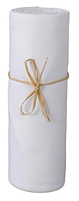 P'tit Basile - Drap housse bébé en Jersey de coton Bio pour matelas 60x120 cm, blanc. Extensible avec son élastique tout autour, Coton peigné de qualité supérieure