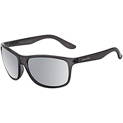 Dirty Dog Quench adultos para hombre Wrap gafas de sol en cristal negro/plata Espejo Lentes polarizadas