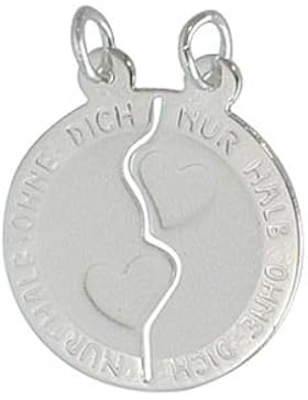 Echt Sterling Silber 925 Partneranhänger Herz 