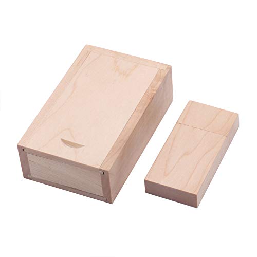 Daliuing Chiavetta USB in legno di acero da 32GB Flash Drive 3.0 con scatola in legno, disco per pollice U 80 * 50 * 25 mm