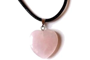 KRYSTAL GIFTS UK Stone of Love - Reiki Energy Charged Rose Quartz Crystal Heart Pendant with Cord (Beautifully Gift Wrapped)