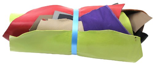 Lederstücke mittel 1 kg bunt , farblich gemischt, alle Stücke mind. DIN A4 von Langlauf Schuhbedarf
