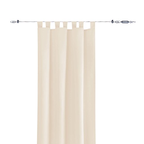 Seilspanngarnitur Niro- Drahtseil Wand, Decke, Wand zu Wand, ca. 5m, Befestigungssystem Gardinen Auswahl: Livorno silber – glanz - 4