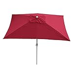 Mendler Parasol en Aluminium N23, 2x3m, rectangulaire, inclinable, Inoxydable ~ Bordeaux