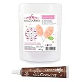 Preparacion de azucar para algodon naranja. Con un tubo de cocolate para decorar la repostería, de ScrapCooking