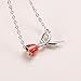 Produktbild Ladies Halskette, Red Rose Sterling Silber Halskette Clavicle Chain Simple Small Fresh Pendant Schmuck-SY257