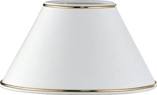 Sorpetaler Leuchten Schirm Fashion Classic rund Chintz weiß mit Goldkante / ø oben 9 cm / ø unten 20 cm / Höhe 14 cm / für Fassung E27 SRG20.00