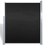 Material del soporte: Acero vidaXL Toldo Lateral Retráctil Poste de Acero Negro 180x300 cm Mampara Terraza