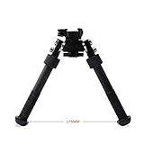 SHIYM-JJIA, Airsoft Equipment 6 Pouces Bipod Caméra Tactique Général Jouet Fusil Accessoires 360 Degrés Rota Trépied pour La Chasse (Couleur : Noir)