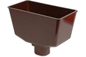 Marshall Tufflex Brown Rainwater Hopper Downpipe - Half-Round, 65mm x 65mm, Plastic, Round Shape