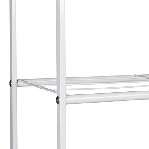 Relaxdays Schuhregal SANDRA mit 5 Ebenen, Schuhablage aus Metall, mit Stiefelfach, für 16 Paar Schuhe, HBT: ca. 101 x 85 x 26 cm, mit Griffen, weiß - 4