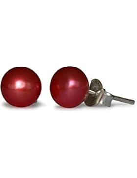 Süßwasserzuchtperlen Ohrstecker, rosa, 6mm, 925 Silber