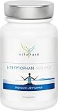 L-Tryptophan | 500mg per Daily dose | 120 caps | Natural Alternative to Sleeping aid Tablets | Precursor to Serotonin & Melatonin (Sleep Hormone) | Vegan | Highest bioavailability