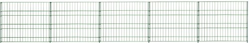 Massiv Metall Zaun – Set „Balkhausen“ 11 tlg. – 485 x 80 cm – anthrazit – Teichzaun, Tiergehege, Gartenzaun, Steckzaun, Rabattenzaun, Hundezaun, Katzenzaun, Hühnerzaun, Rankhilfe, Zaunmatten - 4