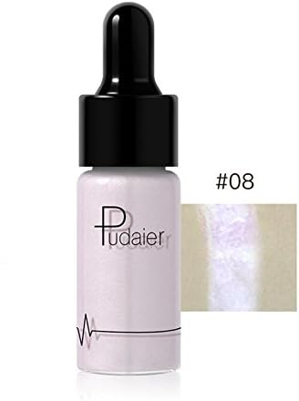 UKZHIDA 1pc 15 ML 12 Colors Women Sexy Beauty Glitter Liquid Highlighter Foundation Oil Cosmetic Makeup Corrector Concealer Cream Shake Powder BB waman Liquid Foundation