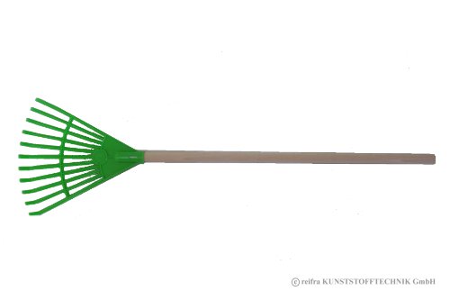 Preisvergleich Produktbild Laubbesen mit Holzstiel, grün