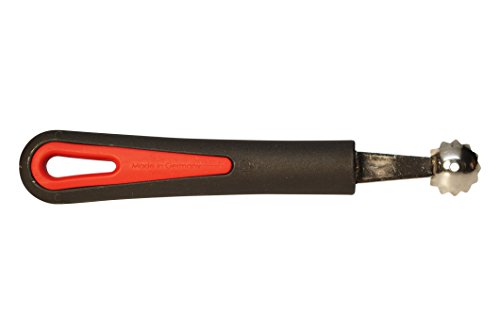 Westmark Aushöhl-Löffel/Tomatenstrunk-Entferner, Mit gezahntem Rand, Ø 21 mm, Rostfreier Edelstahl/Kunststoff, Länge: 16,6 cm, Gallant, Schwarz/Rot/Silber, 29202270 - 3