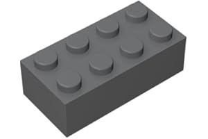 TTEHGB TOY Classic Bulk Brick Block 2x4, 100 Pieces Building Bricks, Compatible with Building Parts and Pieces 3001 And All Major Brands (Colour: Dark Grey)