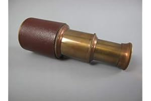 LINOOWS Miniatur Teleskop, Marine Teleskop, Fernrohr Altmessing, Lederbezug