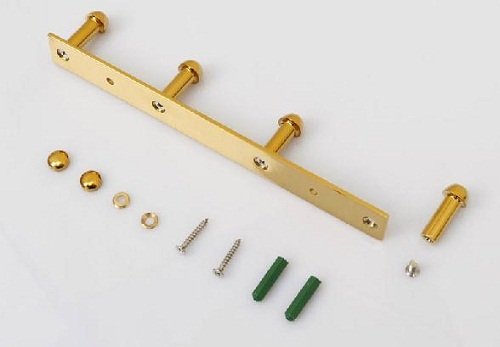 MT Bademantel- / Handtuch-Hakenleiste, 4 Haken, massives Messing, Vergoldet - 4