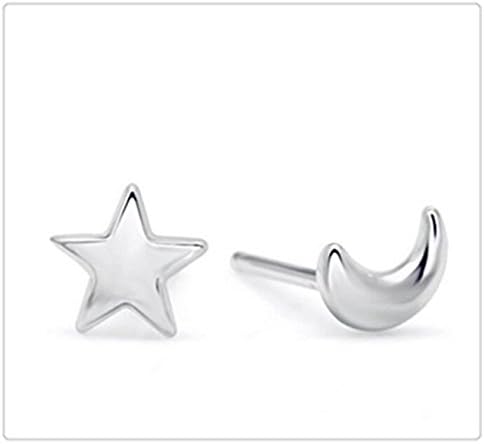 Tiny Silver Sun Moon Earrings - Sterling Silver Earring Post - Silver Jewelry