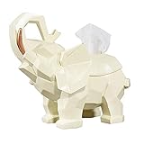 Decoración de caja de pañuelos con forma de elefante geométrica creativa, hecha de resina inocua para el medio ambiente, no tóxica e inofensiva, llena de forma, que agrega un estilo ilimitado a la habitación, el ambiente es de alto grado