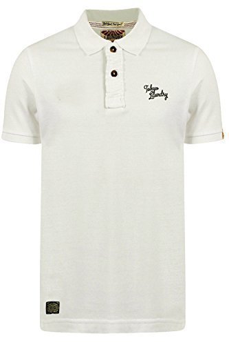 Herren Tokyo Laundry Rochester Freizeit Pique Polo Hemden Elfenbein - Nicht-gerade Weiss