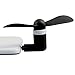 Produktbild USB-Telefon-Fan, Asnlove Mode zwei Ports Portable Micro USB Phone Mini-Lüfter mit zwei Blätter für Samsung Galaxy S6 / S5, Sonstiges Handy mit OTG Function(Schwarz)