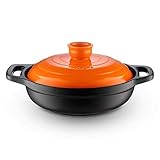 ▲ [Material de la olla de barro] La arcilla de porcelana de alta calidad se quema a alta temperatura y tiene una alta densidad de porcelana.Esmalte resistente al ácido duro y álcali, esmalte anti-ácido y alcalino anti-corrosión, resistente al enfriamiento rápido