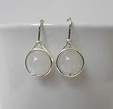  Ohrringe Noble - Edelstein Mondstein- versilbert