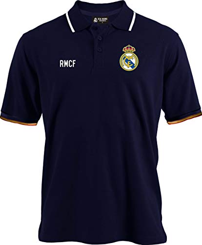 Polo Oficial Real Madrid Logo Azul 2018 2019 en Blister, Azul Navy, 6 años