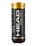 Head Padel Pro S Negro 3 Pel Head Padel Pro S Pelotas, Adultos Unisex, Negro, S