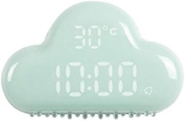 Digital alarm clock LED Cloud Alarm Clock usb charge lazy bell intelligent voice control clock (green)