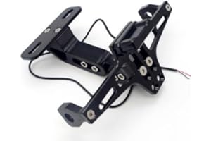 MXQCLSA Moto Portamatrículas, para Aprilia SR GT 125 200 Marco Matricula Moto Ajustable con Luz de Matrícula para matrícula de Motocicleta,A
