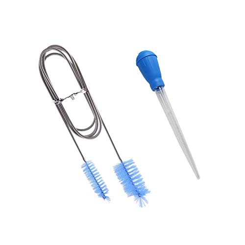 Pomlink Spazzola per la Pulizia dell'acquario, a Doppia estremità, per filtri, Tubi, Tubi e Sgabello da 30 ml, per Rimuovere Lo Sporco