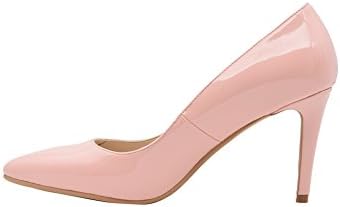 Verocara Women's Comfortable Elegant Stiletto High Classic High Pointy Dress Pump Pink Patent 5 UK