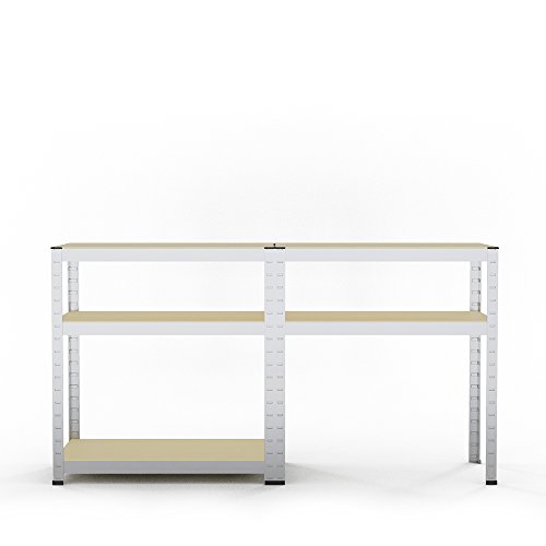 Schwerlastregal 2-er Set Steckregal 160x80x40 cm Kellerregal 700 kg Tragkraft Lagerregal Werkstattregal Regal verzinkt - 7