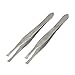 2 Pcs Silver Tone Slanted Flat Tip Beauty Eyebrow Shaping Tweezer