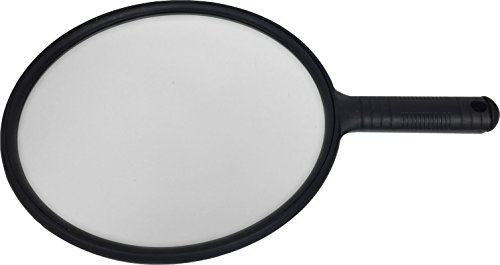 Salon Professional Hairdresser's Round Black Hand-Held Mirror