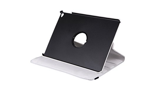 WEIß iPad AIR 2 ( 6 ) 360 Grad rotierende Ledertasche Smart Case Hülle für das neue Apple iPad AIR 2 ( 6 ) mit Retina Display voll kompatibel mit der Sleep-Funktion + Displayschutzfolie + kapazitiver Stift - 3