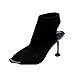 Produktbild Spielraum Fenverk Damen Frühling Mode Schuhe Flach Stöckelschuhe Damen Damen Hoch Hacke Spitz Pumps Gericht Größe Fisch Mund Öffnen Stilett Strecken Stricken Fersen römisch(schwarz-a,35 EU)