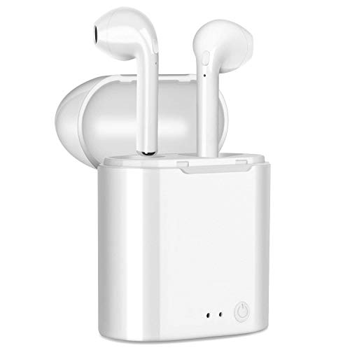 Auriculares Bluetooth, Auriculares con Doble Cancelación de Ruido Bluetooth Auriculares inalámbricos con Kit de Carga Mini Auriculares para Airpods y iPhone y Todos los Dispositivos Bluetooth