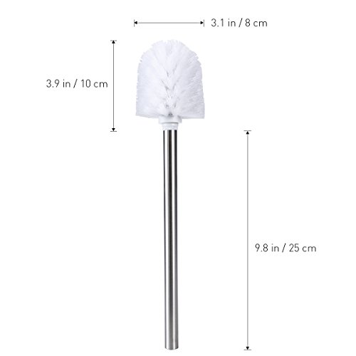OUNONA 3 Stück Toilettenbürste Edelstahl WC Bürste WC Bad Reinigung Kopf Halter Chrom - 4