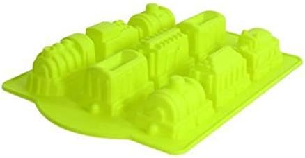 Train Shape Cake Mold Ice Jelly Chocolate Mould Silicone 35 x 25 x 4 cm (13.8 x 9.8 x 1.6)