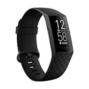 Fitbit Charge 4 Fitness and Activity Tracker with Built-in GPS, Heart Rate, Sleep & Swim Tracking, One Size (S & L Bands Included, Black)