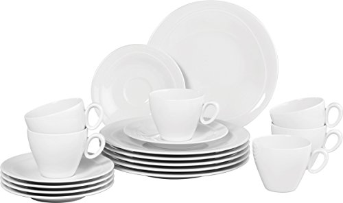 Preisvergleich Produktbild Kaffeeservice KAFFEESET 18TLG TRIO WEISS UNI 7